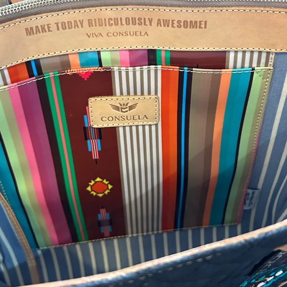 Consuela Black Tote with Multicolor Floral Embroidery - Picture 15 of 16